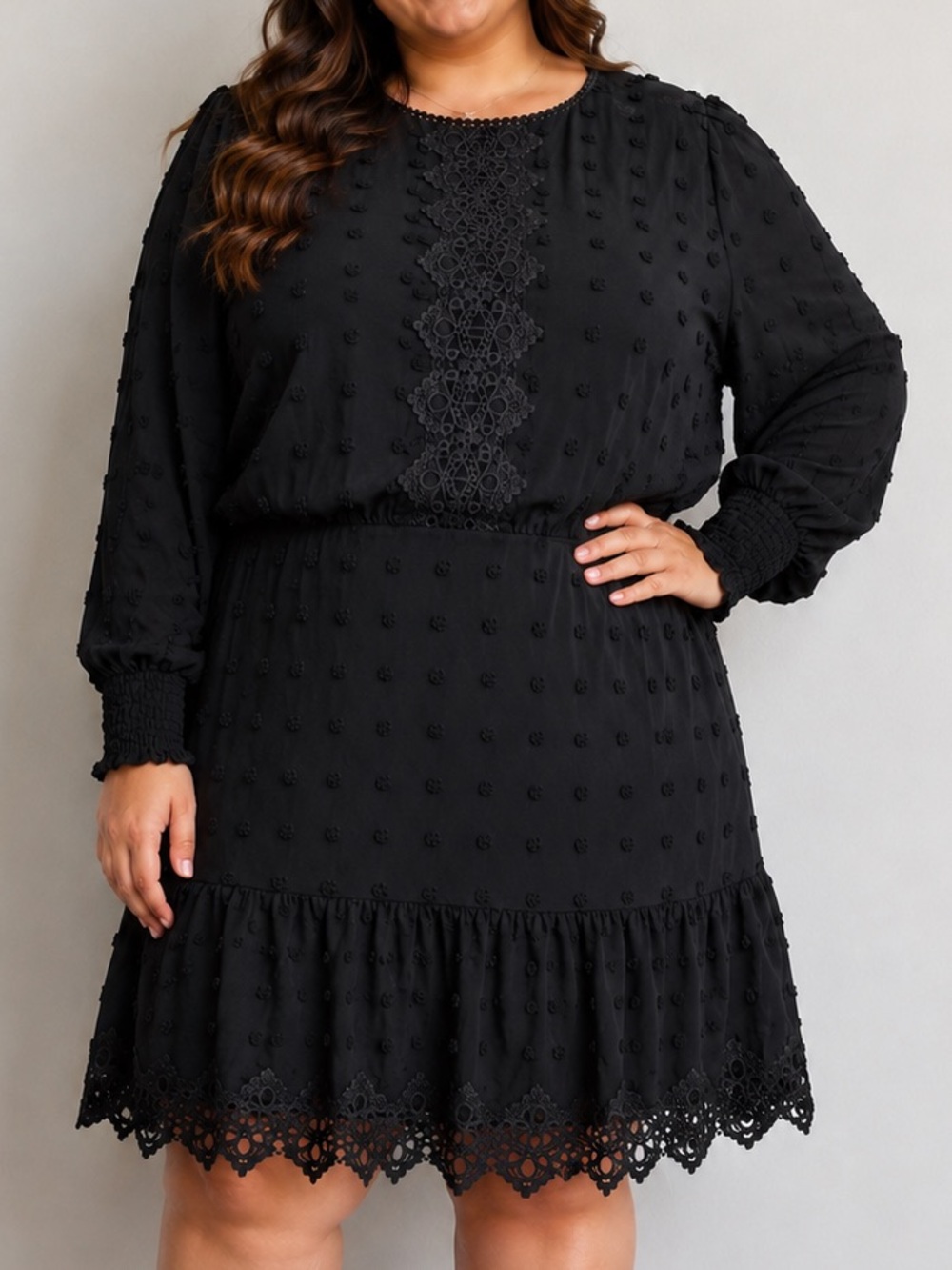 Black Swiss Dot Lace Dress 2X Midi Dress Love By Design Nordstrom
